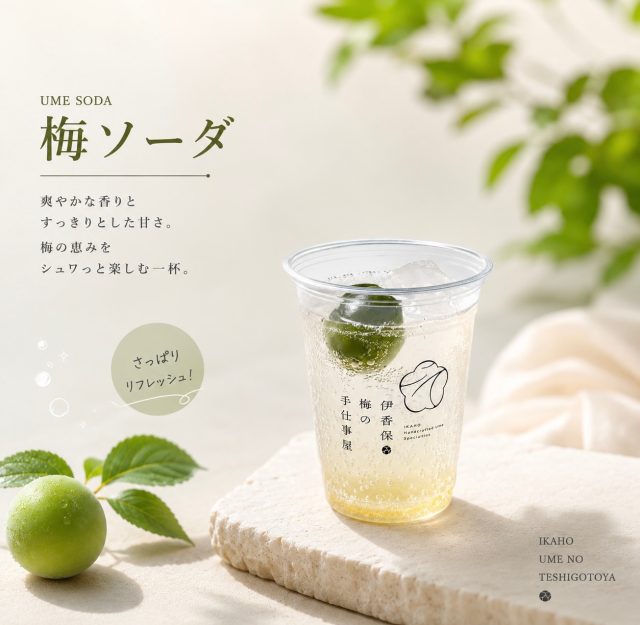 [商品紹介]

梅ソーダ（白） 🥤

🫧 シュワっと爽やか。

🌿 梅の風味を楽しめる
人気の梅ソーダです。

✨ ひと口飲めば、
気分もリフレッシュ。

😋 ぜひお試しください。

☀️ ご来店お待ちしております ☀️

📍 〒377-0102 群馬県渋川市伊香保町伊香保45 2F
📍石段街166段目

* 営業時間：10:00〜16:00
* 定休日：木曜日

#大利根漬 #伊香保梅の手仕事屋 #伊香保 #伊香保温泉石段街 #伊香保観光
