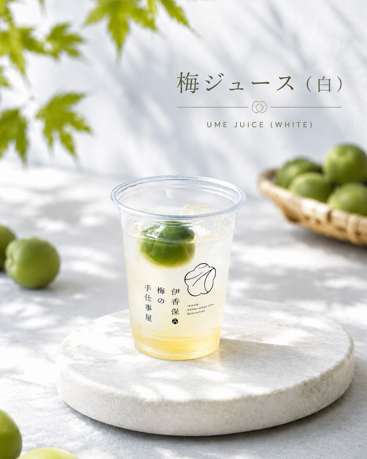 (商品紹介)

梅ジュース（白）🤍

梅のおいしさを、ぎゅっと一杯に。
口に入れると広がる、さわやかな香りと、
やさしい甘さを楽しめます。✨

ひとくちごとに感じる、
自然な味わい。🍃

暑い日にも、ゆっくりしたい時にも。
心までさっぱりする一杯を、ぜひお楽しみください。🙇🏻‍♀️

📍 〒377-0102 群馬県渋川市伊香保町伊香保45 2F
📍石段街166段目

* 営業時間：10:00〜16:00
* 定休日：木曜日

#大利根漬 #伊香保梅の手仕事屋 #手仕事 #伊香保