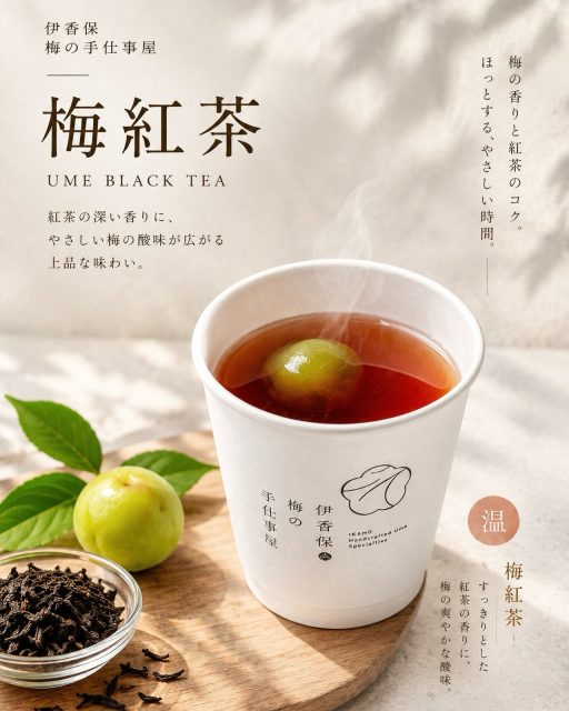 秋の伊香保で、ほっとひと息。🍂

紅茶の香りに、梅のやさしい酸味を添えて。

温かい梅紅茶で、心ほどける時間を。

📍 伊香保梅の手仕事屋
📍〒377-0102 群馬県渋川市伊香保町伊香保45 2F
📍石段街166段目

* 営業時間：10:00〜16:00
* 定休日：木曜日

#伊香保梅の手仕事屋 #梅 #ドリンク #伊香保温泉♨️ #伊香保